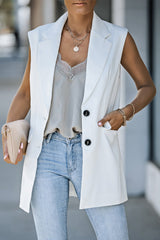 Longline Blazer Vest with Pockets - Shah S. Sahota