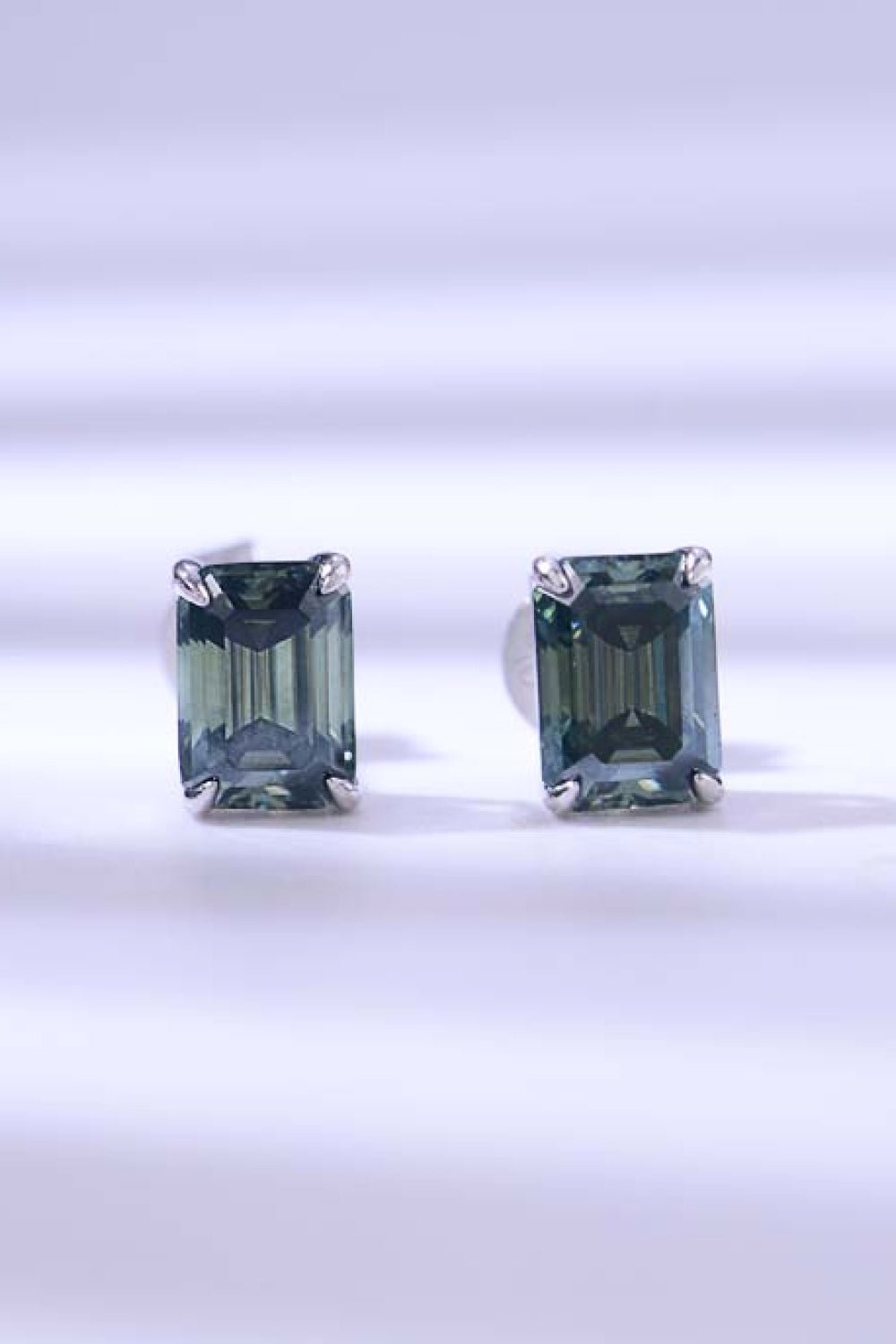 2 Carat Moissanite Stud Earrings in Green - Shah S. Sahota