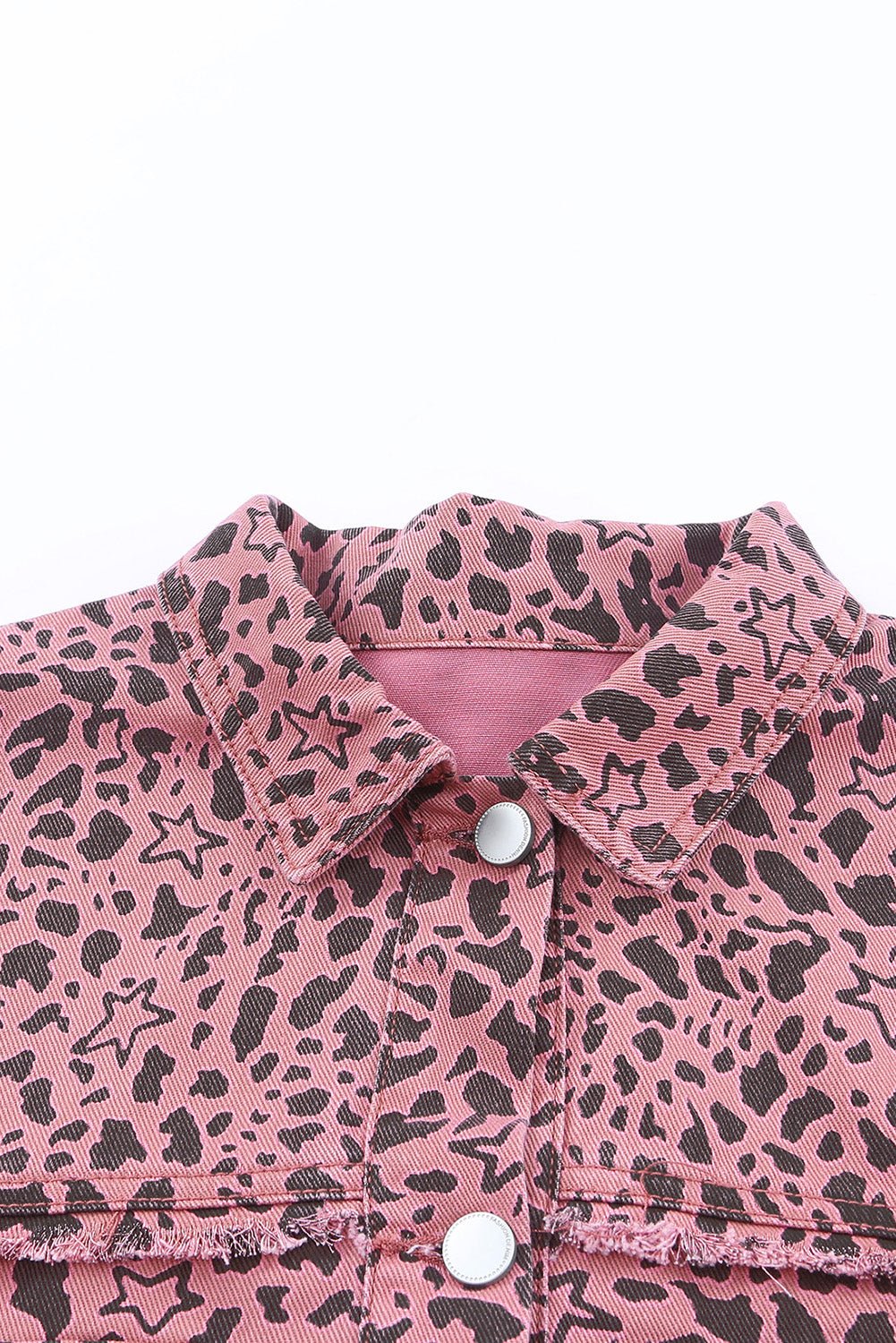 Printed Raw Hem Denim Shacket - Shah S. Sahota