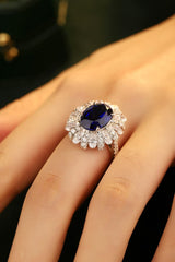 5 Carat Lab-Grown Sapphire Flower Shape Ring - Shah S. Sahota