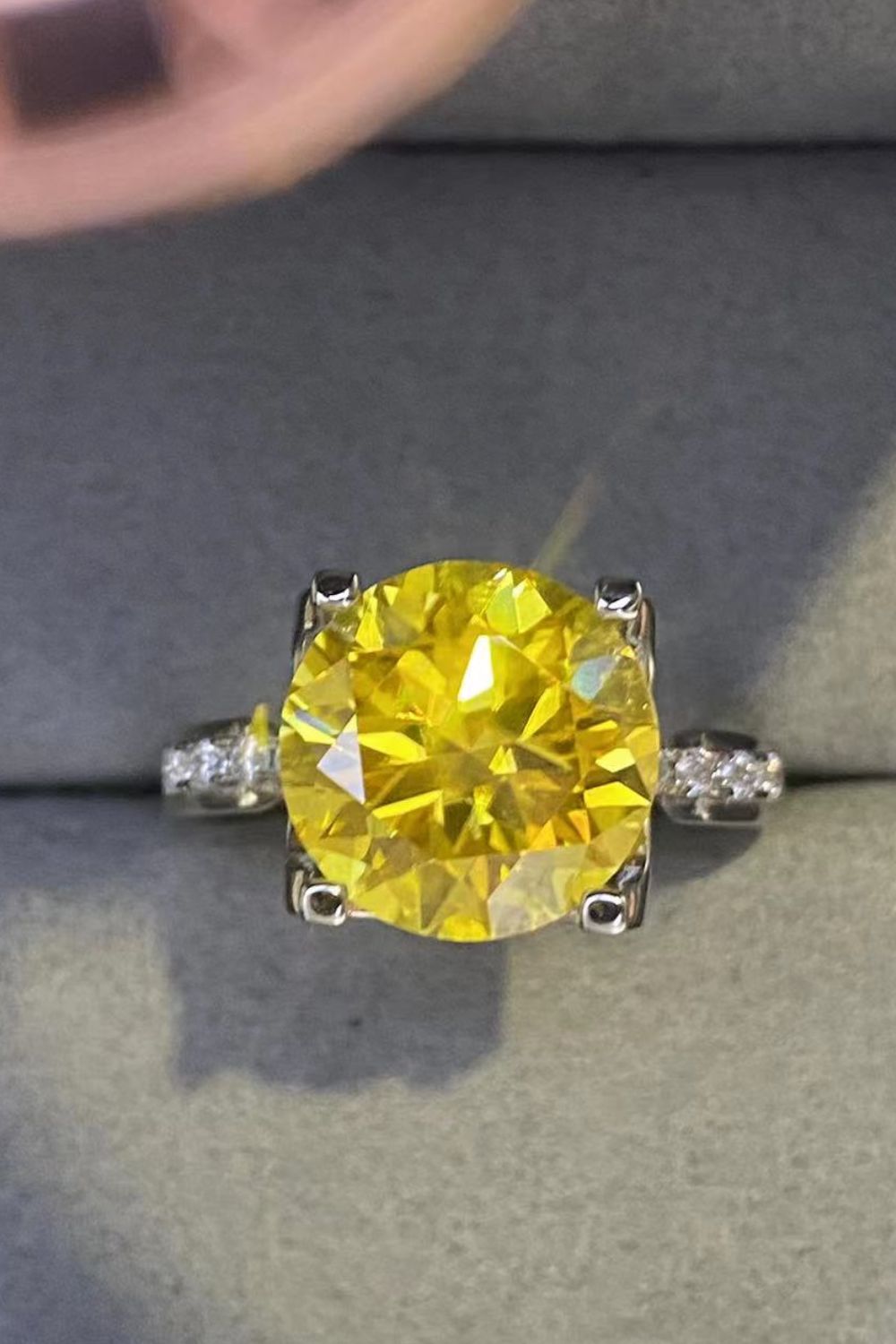5 Carat Moissanite 925 Sterling Silver Ring in Banana Yellow - Shah S. Sahota