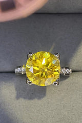 5 Carat Moissanite 925 Sterling Silver Ring in Banana Yellow - Shah S. Sahota