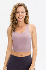 Contrast Strap Cropped Yoga Tank - Shah S. Sahota