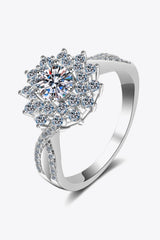 Moissanite Flower-Shape Split Shank Ring - Shah S. Sahota