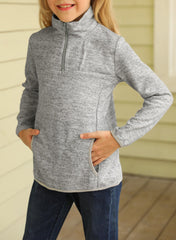 Kids Quarter-Zip Collar Sweatshirt with Kangaroo Pocket - Shah S. Sahota
