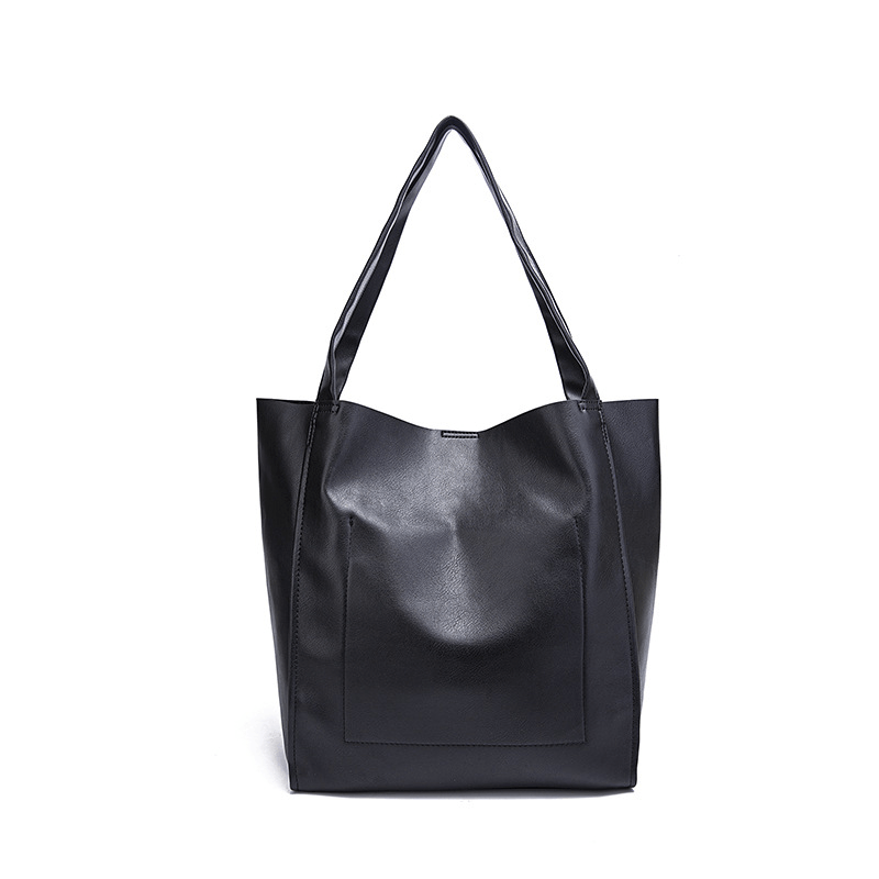 Retro Large Capacity Waxy Leather Tote Bag - Shah S. Sahota