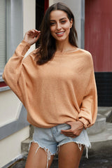 Scoop Neck Drop Shoulder Sweater - Shah S. Sahota