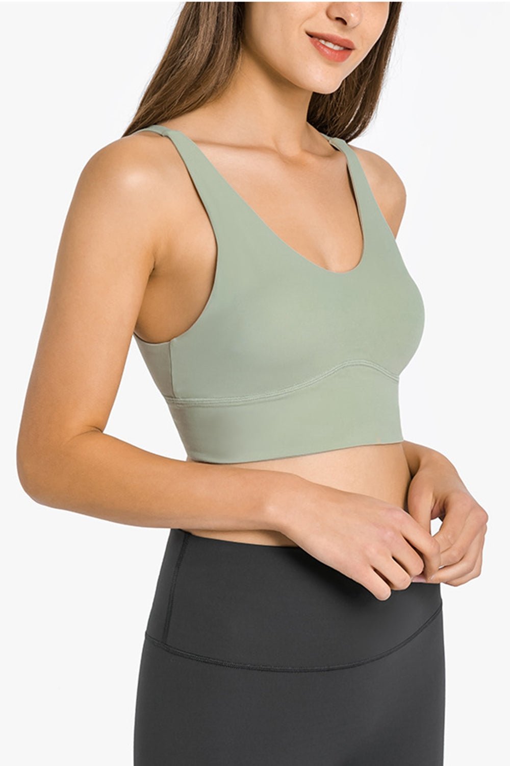 Crisscross Scoop Neck Sports Bra - Shah S. Sahota