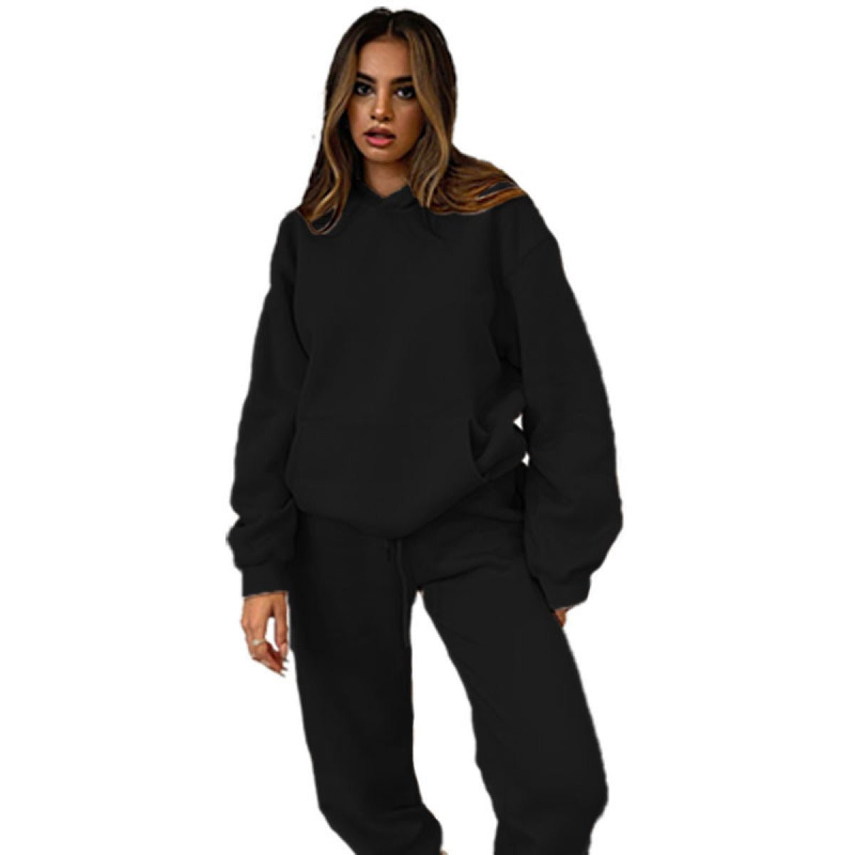 Pullover Long-Sleeved Hoodie & Tie Pocket Pants Sets - Shah S. Sahota