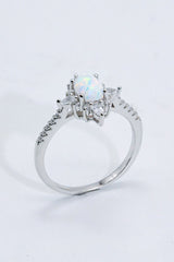 Platinum-Plated Opal and Zircon Ring - Shah S. Sahota