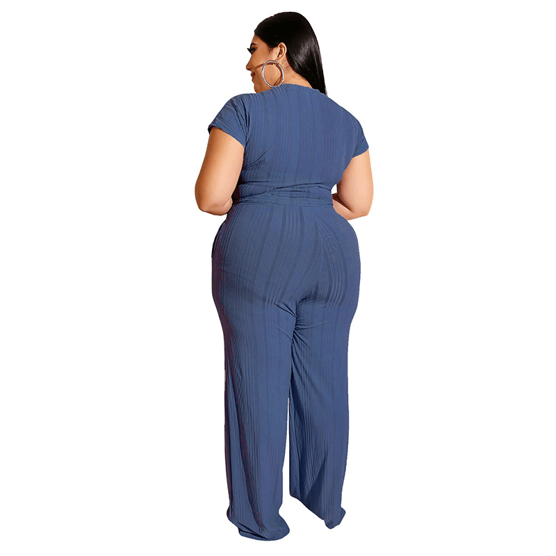 Women's Solid Color Belted Two Piece Set - Shah S. Sahota