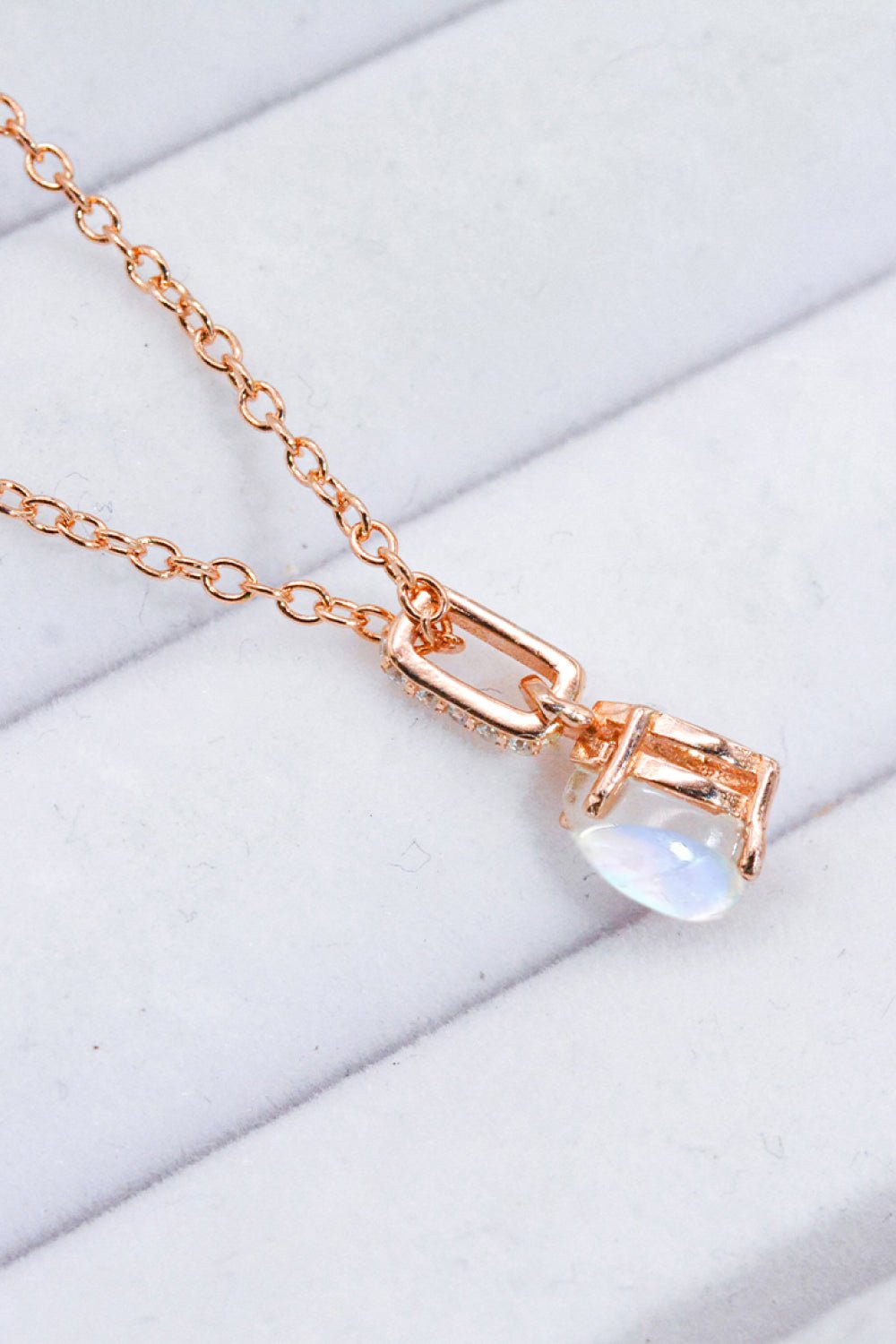 Moonstone Teardrop Pendant Necklace - Shah S. Sahota