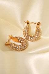 18K Gold Plated Inlaid Zircon Hoop Earrings - Shah S. Sahota