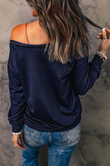 Boat Neck Long Sleeve Sweatshirt - Shah S. Sahota