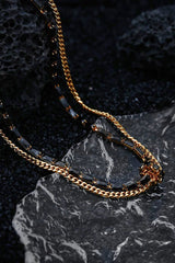 18K Gold-Plated Zircon Double-Layered Necklace - Shah S. Sahota