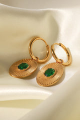 Stainless Steel Oval Dangle Earrings - Shah S. Sahota