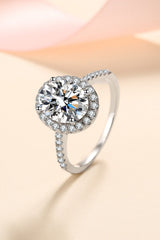 2 Carat Moissanite 925 Sterling Silver Halo Ring - Shah S. Sahota