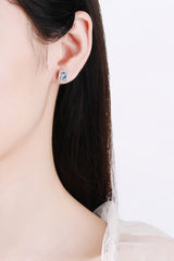 1 Carat Moissanite Rhodium-Plated Square Stud Earrings - Shah S. Sahota