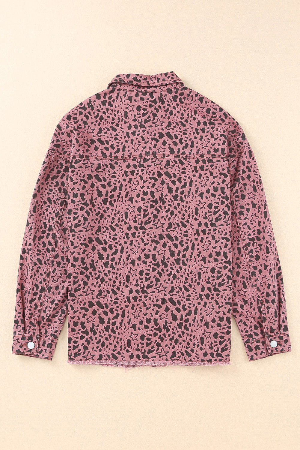 Printed Raw Hem Denim Shacket - Shah S. Sahota