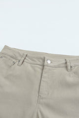 Khaki Casual Stretch High Waist Skinny Pants
