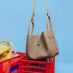 Large Capacity Bucket Bag With Drawstring Buckle - Shah S. Sahota