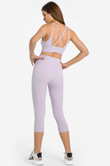 Crisscross Scoop Neck Sports Bra - Shah S. Sahota