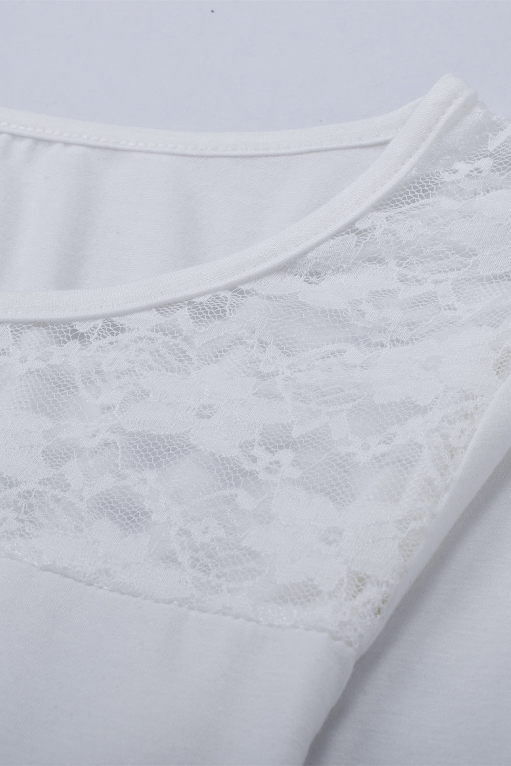 Contrast Lace Button Up Top - Shah S. Sahota