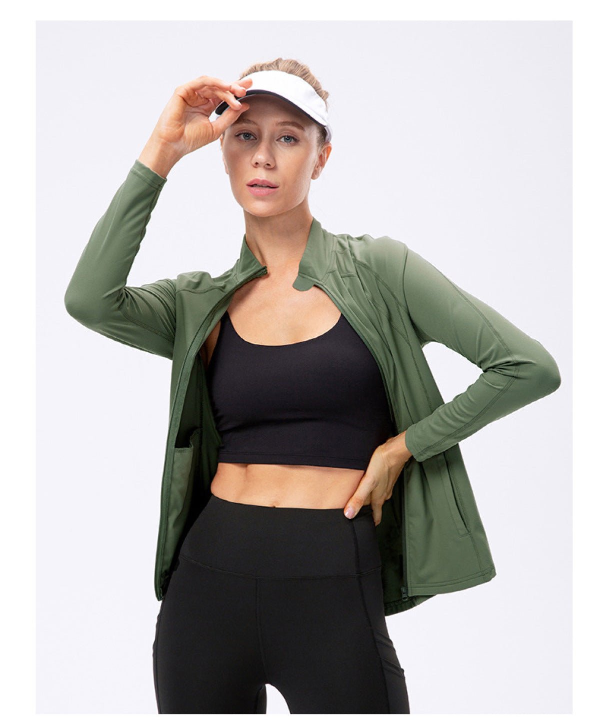 Tight Elastic Zipper Up Track Jacket With Pockets - Shah S. Sahota