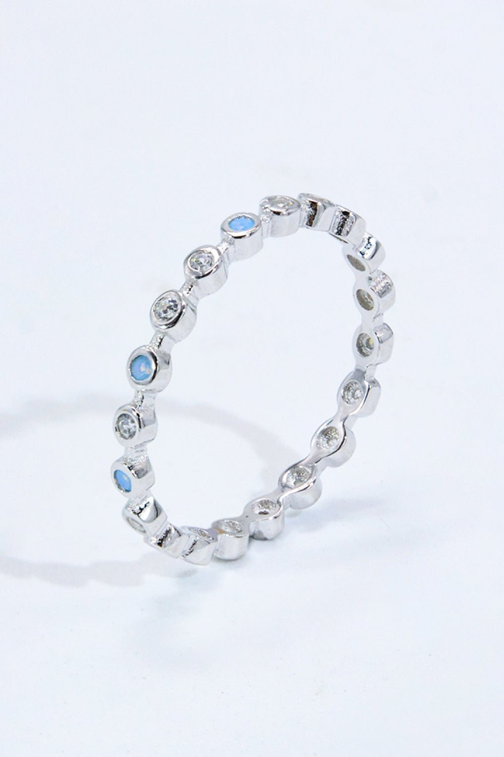 925 Sterling Silver Zircon and Natural Moonstone Ring - Shah S. Sahota