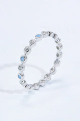 925 Sterling Silver Zircon and Natural Moonstone Ring - Shah S. Sahota