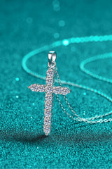 925 Sterling Silver Cross Moissanite Necklace - Shah S. Sahota