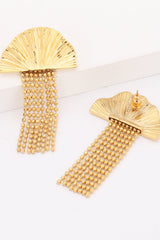 18K Gold Plated Fan Fringe Dangle Earrings - Shah S. Sahota