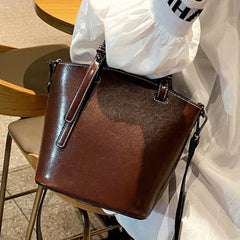 Portable Zipper Shoulder Bucket Bag - Shah S. Sahota