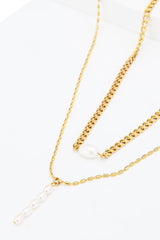 Double-Layered Freshwater Pearl Stainless Steel Necklace - Shah S. Sahota