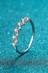 Moissanite Rhodium-Plated Half-Eternity Ring - Shah S. Sahota