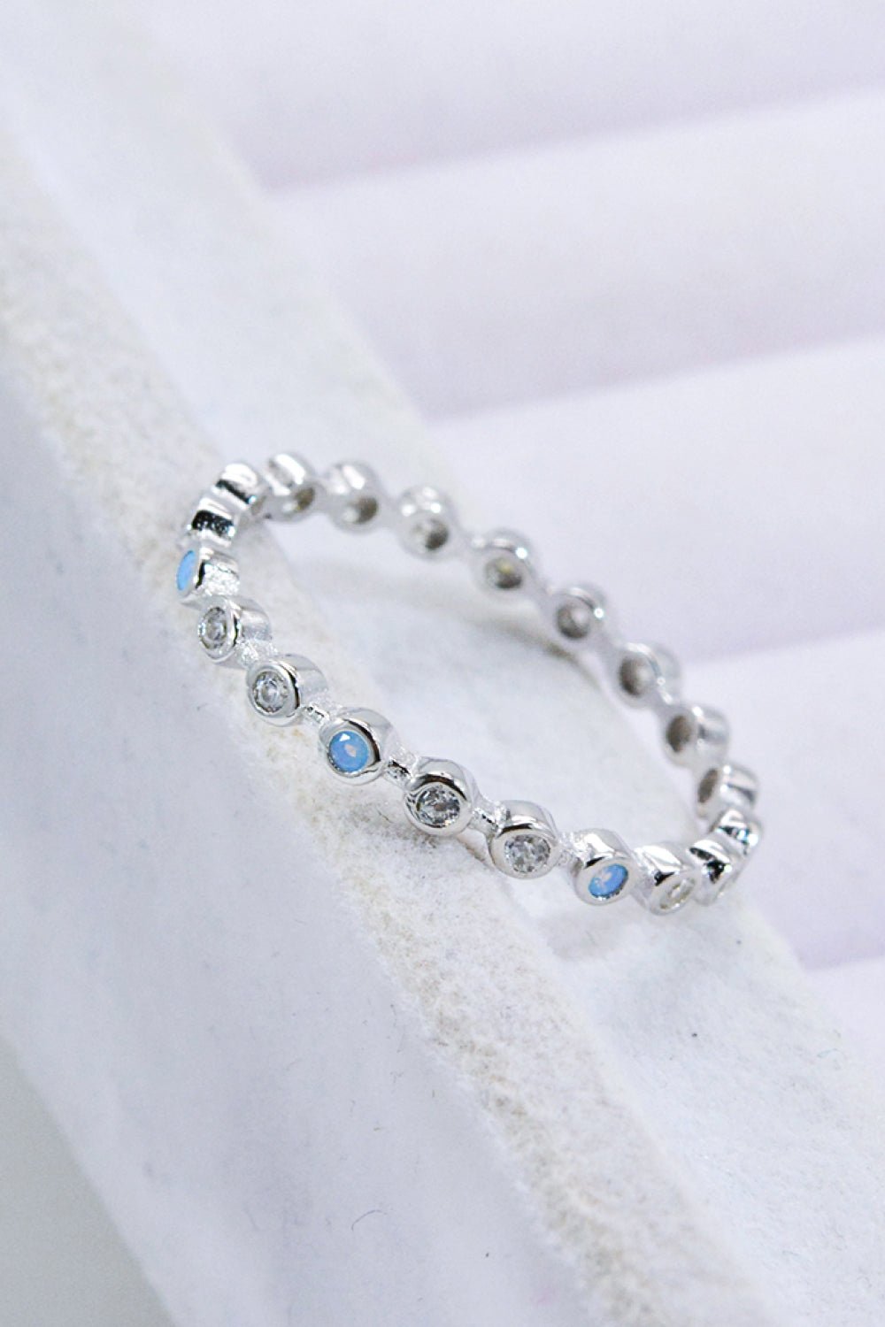 925 Sterling Silver Zircon and Natural Moonstone Ring - Shah S. Sahota