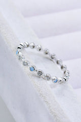 925 Sterling Silver Zircon and Natural Moonstone Ring - Shah S. Sahota