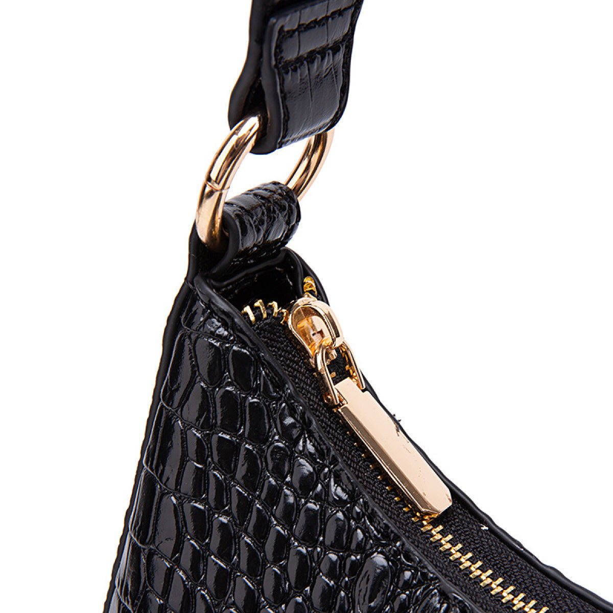 Retro Crocodile Pattern Baguette Bag - Shah S. Sahota