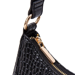 Retro Crocodile Pattern Baguette Bag - Shah S. Sahota