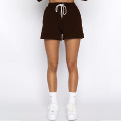 Stand-Up Collar Zipper Pullover Long-Sleeved Sweatshirts & Tie Shorts Lounge Sets - Shah S. Sahota