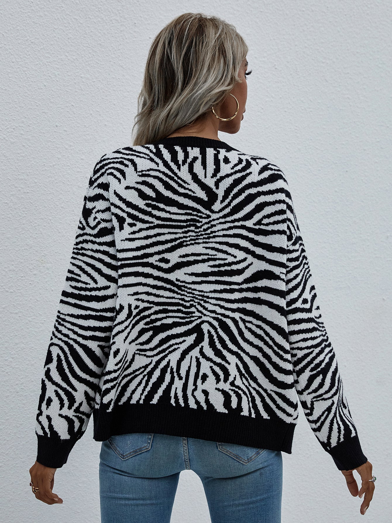 Zebra Print Button Down Cardigan - Shah S. Sahota