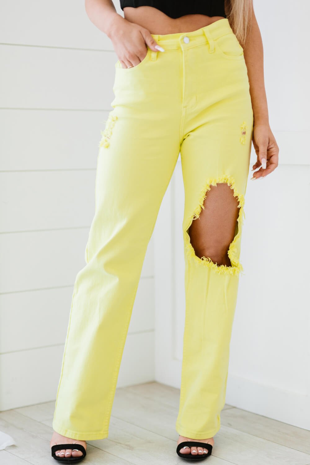 Vibrant Kami Destroyed Wide Leg Jeans - Shah S. Sahota