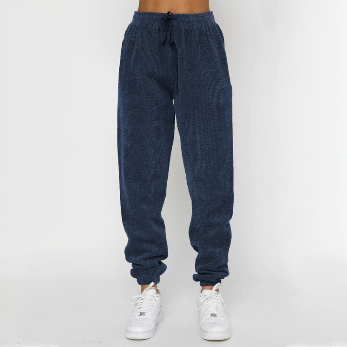 Corduroy Crew Neck Pullover Long Sleeve Sweatshirts & TiePants Two-Piece Sets - Shah S. Sahota