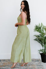 Spaghetti Strap One-shoulder Wide Leg Jumpsuit - Shah S. Sahota