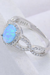 925 Sterling Silver Opal Halo Ring - Shah S. Sahota