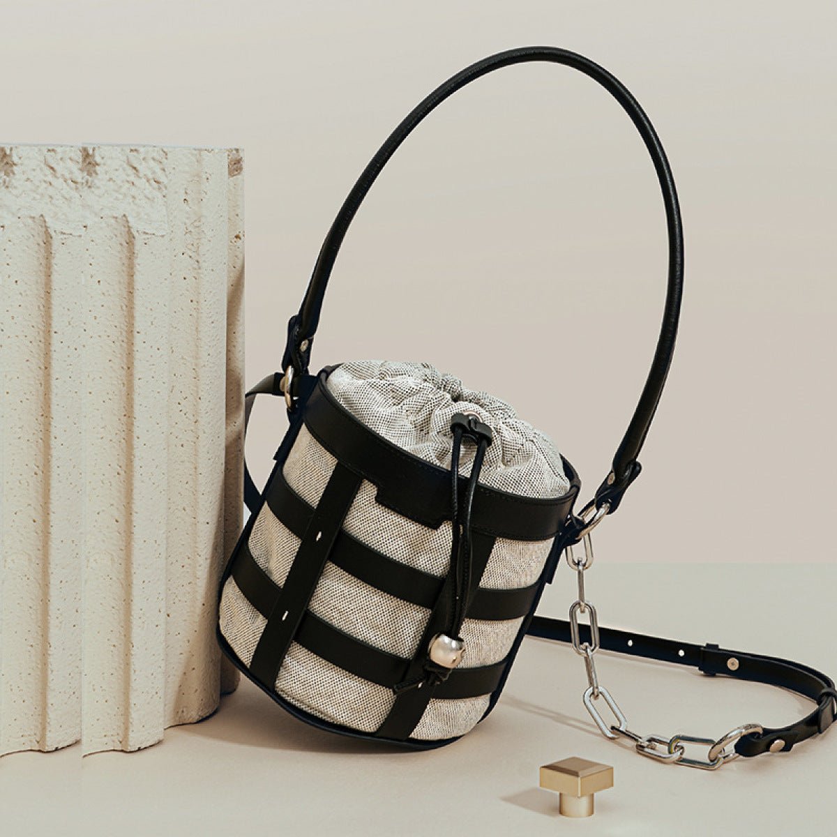 Large-Capacity Round Bucket Shoulder Bag - Shah S. Sahota
