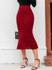 High Waist Pointelle Knit Skirt - Shah S. Sahota