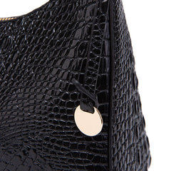 Retro Crocodile Pattern Baguette Bag - Shah S. Sahota