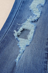 Distressed Frayed Hem Flare Jeans - Shah S. Sahota