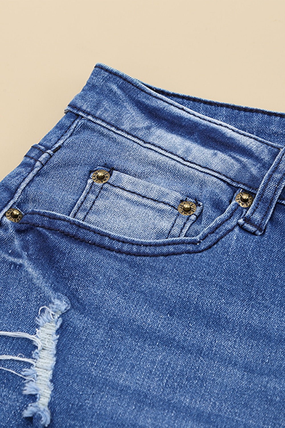 Distressed Flare Leg Jeans with Pockets - Shah S. Sahota